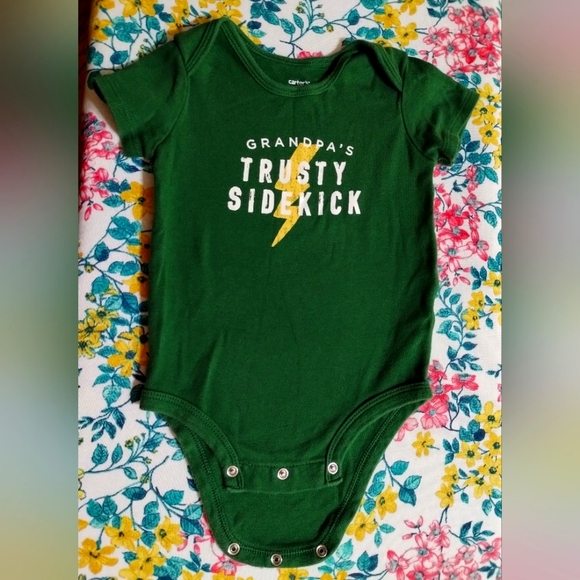 Grandpa's Trusty Sidekick Green Onesie - Picture 1 of 3